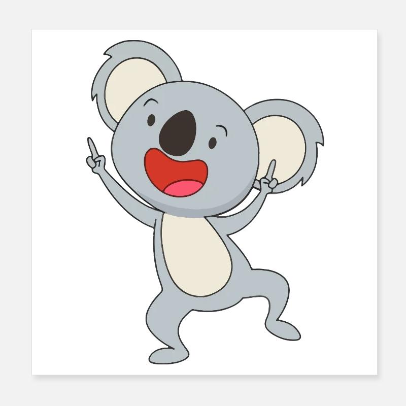Dancing Koala Joy Poster 20x20 cm
