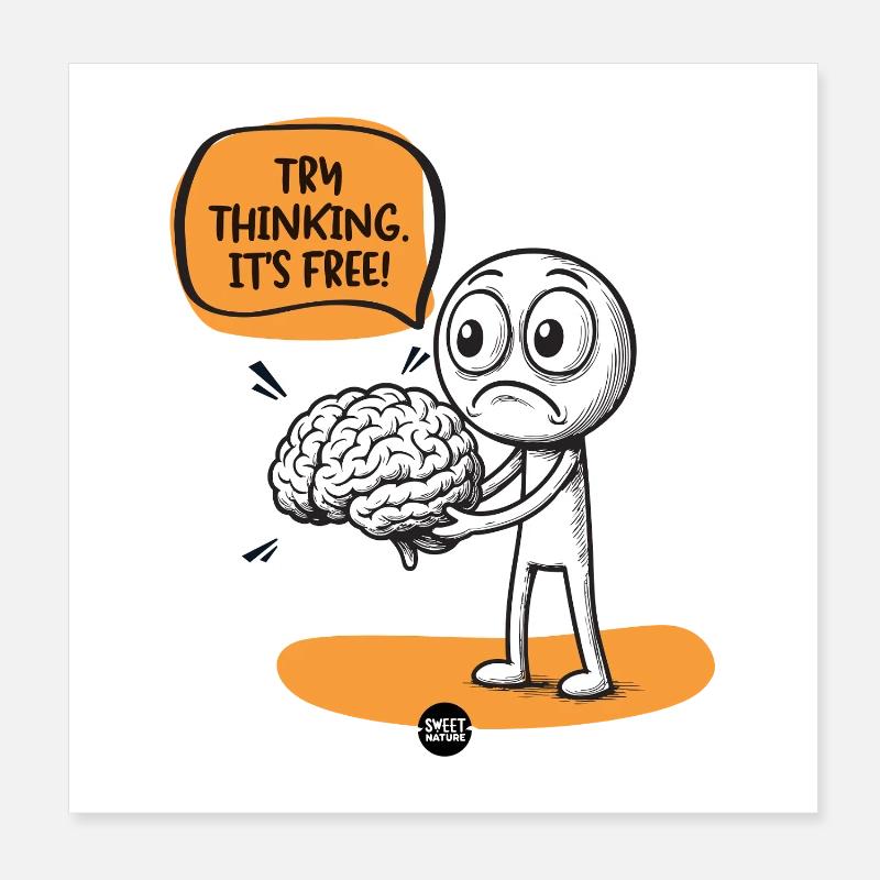 Brain. Some Assembly Required. Poster 8" x 8" (20x20 cm)