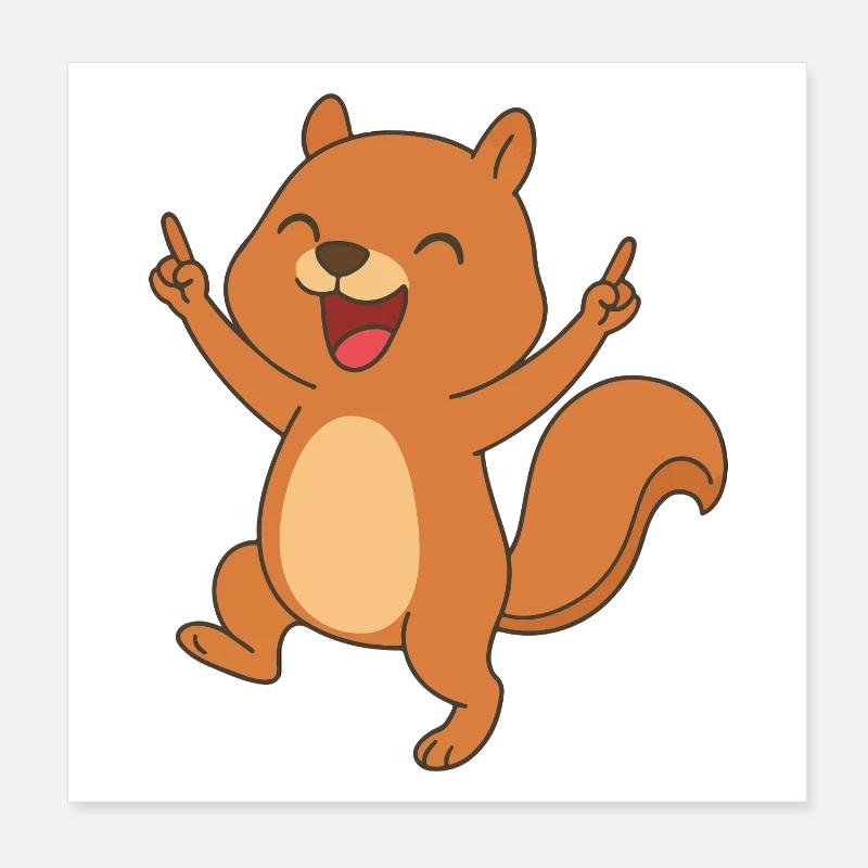 Fröhliches Eichhörnchenbaby - Nutty Joy Poster 20x20 cm