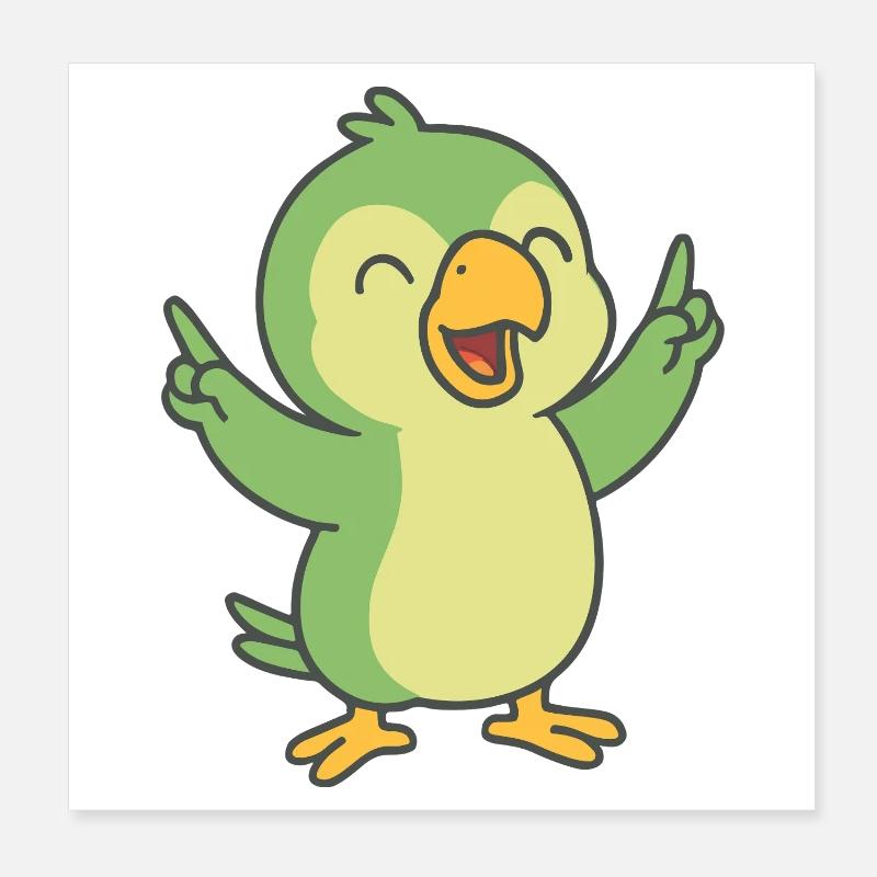 Party Parrot Poster 8" x 8" (20x20 cm)