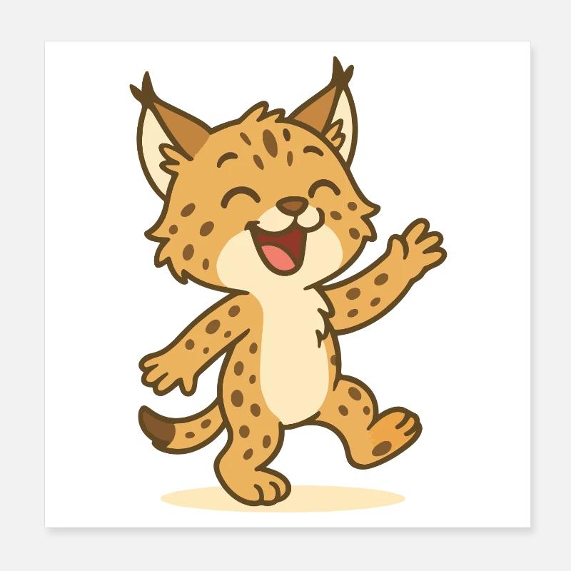 Tanzender Luchs Poster 20x20 cm
