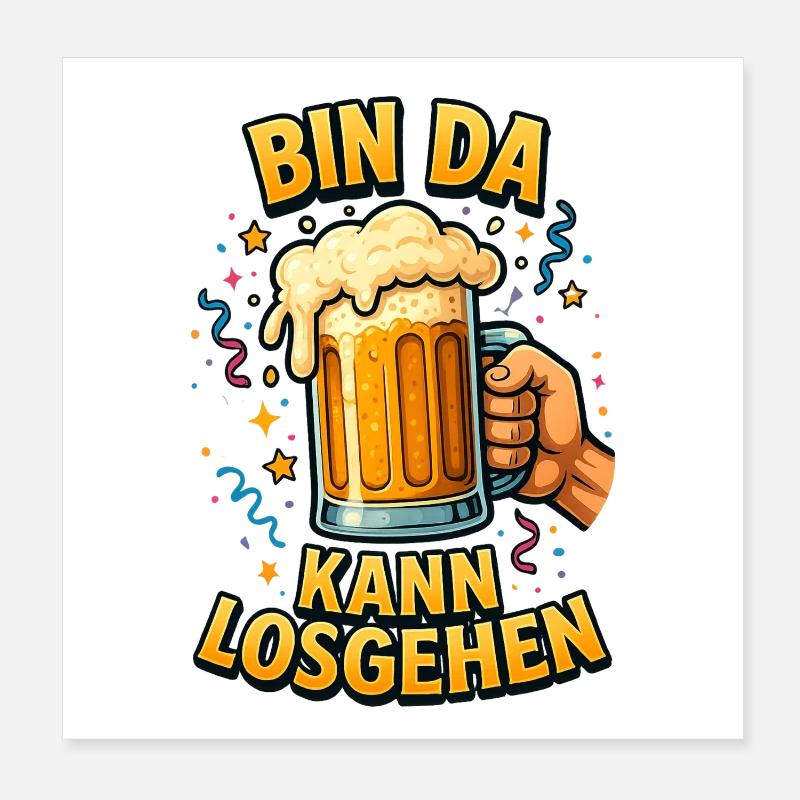 Bier Bierflasche Bierzelt Bierkrug Biergarten Poster 20x20 cm