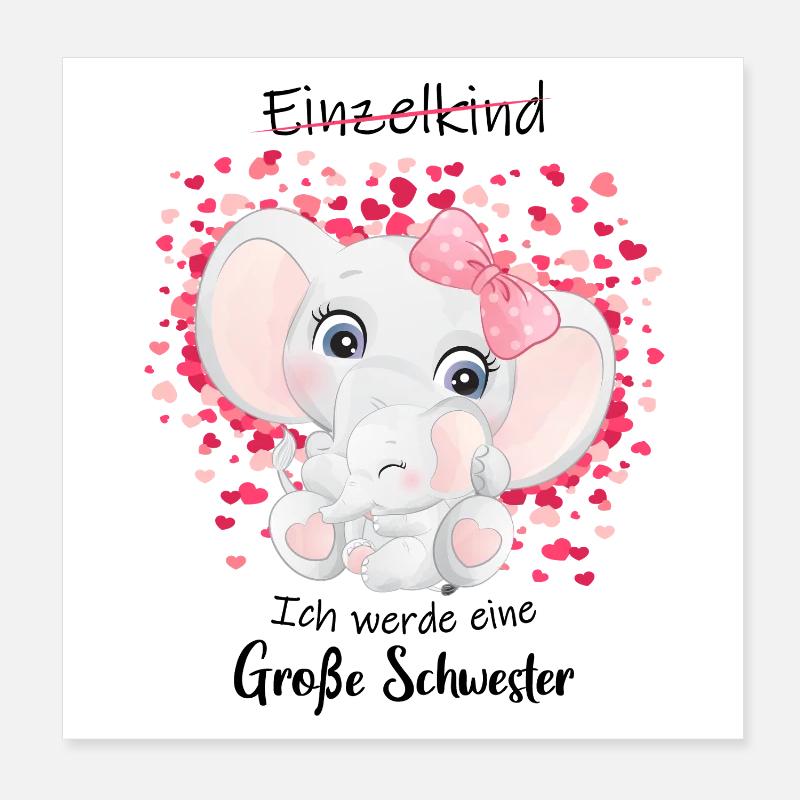 Nachwuchs Verkünden Ich Werde Große Schwester 2027 Poster 20x20 cm