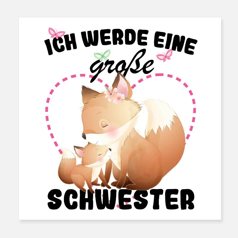 Nachwuchs Verkünden Ich Werde Große Schwester 2027 Poster 20x20 cm