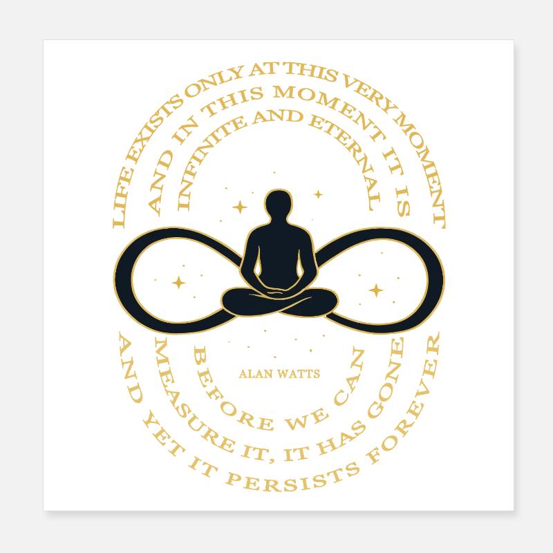 Alan Watts Time Infinity Tee Poster 8" x 8" (20x20 cm)