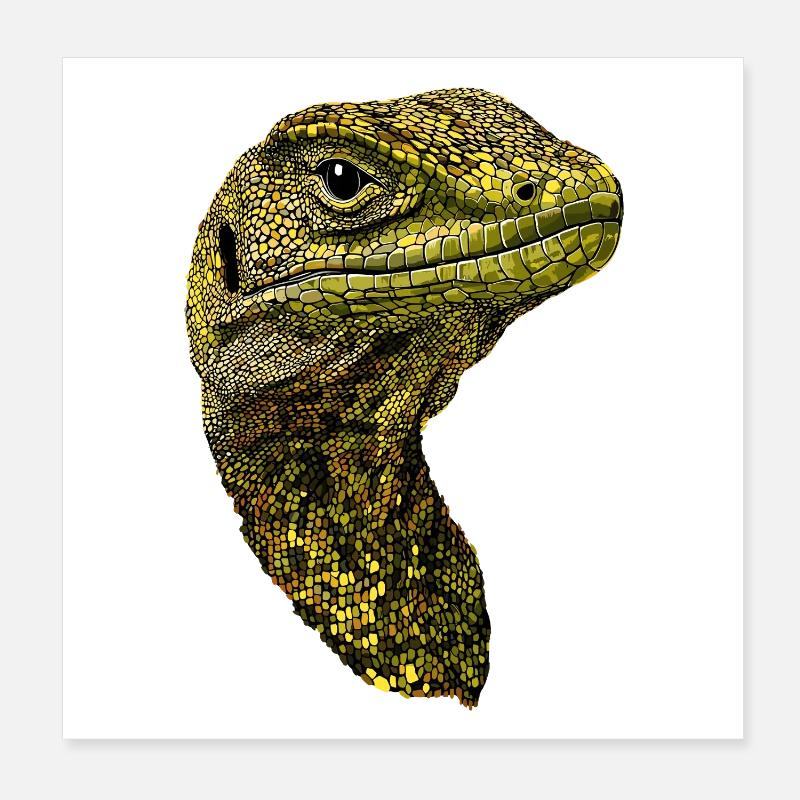 Waran Echse Reptil Komodowaran Bindenwaran Lizard Poster 20x20 cm