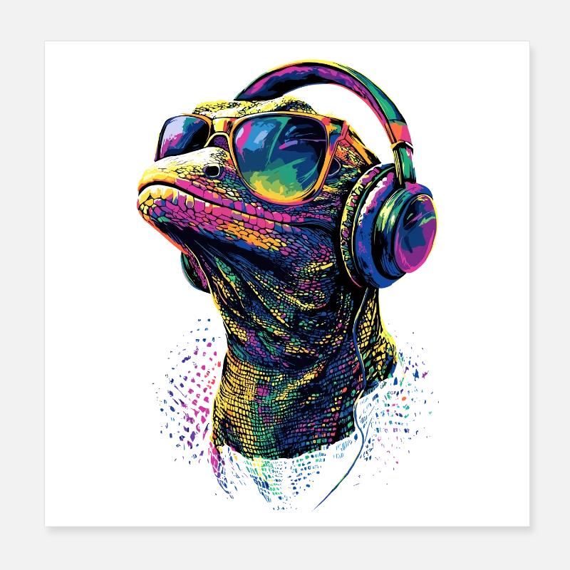 Waran Echse Reptil Komodowaran Bindenwaran Lizard Poster 20x20 cm