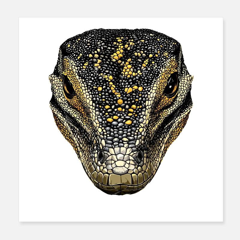 Waran Echse Reptil Komodowaran Bindenwaran Lizard Poster 20x20 cm