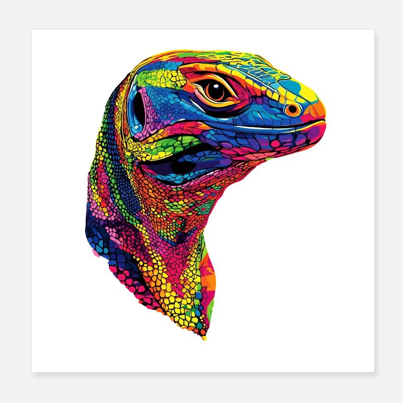 Waran Echse Reptil Komodowaran Bindenwaran Lizard Poster 20x20 cm