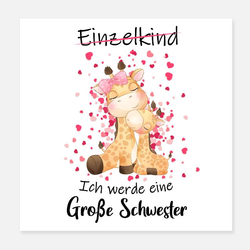 Nachwuchs Verkünden Ich Werde Große Schwester 2027 Poster 20x20 cm