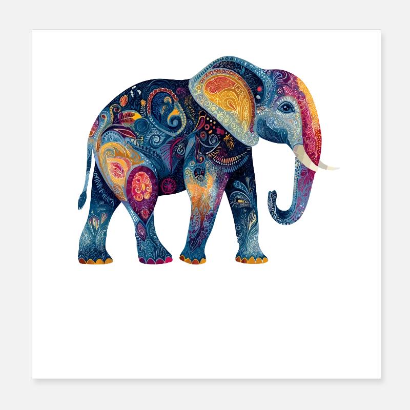 Éléphant Proboscis Afrique Safari Wilderness Éléphant Poster 20 x 20 cm