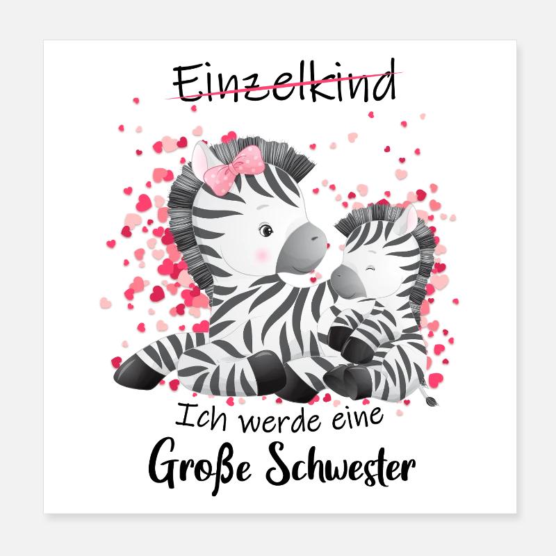 Nachwuchs Verkünden Ich Werde Große Schwester 2027 Poster 20x20 cm