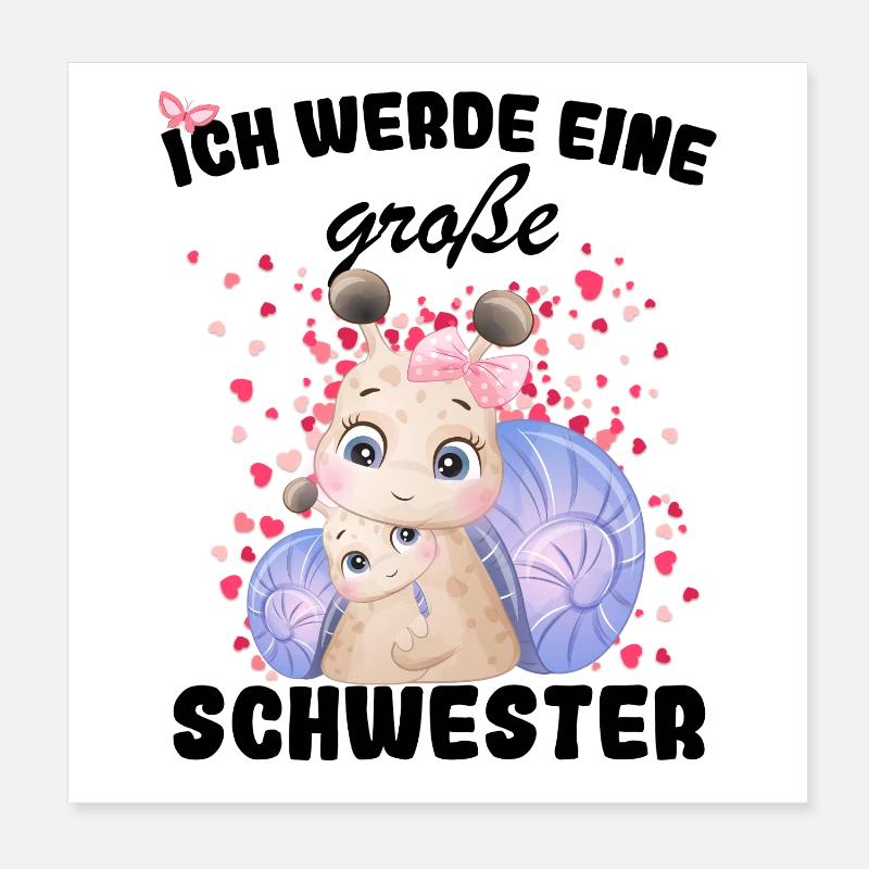 Nachwuchs Verkünden Ich Werde Große Schwester 2027 Poster 20x20 cm