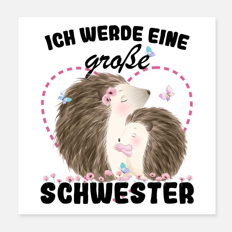 Nachwuchs Verkünden Ich Werde Große Schwester 2027 Poster 20x20 cm