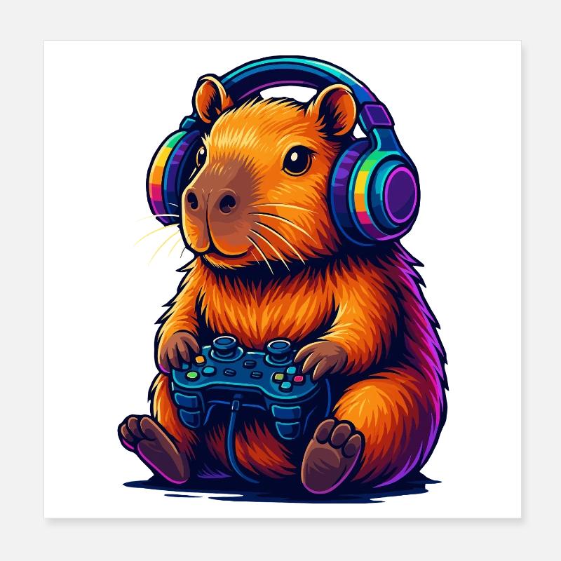 Ambiance de jeu Capybara Poster 20 x 20 cm