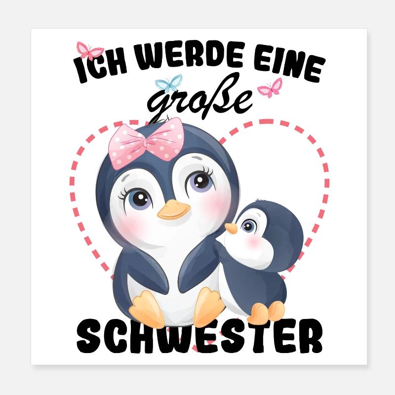 Nachwuchs Verkünden Ich Werde Große Schwester 2027 Poster 20x20 cm