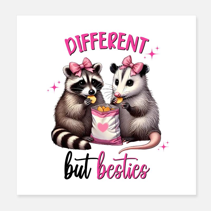 Anders, aber Besties, Freundschaft, Valentinstag Poster 20x20 cm