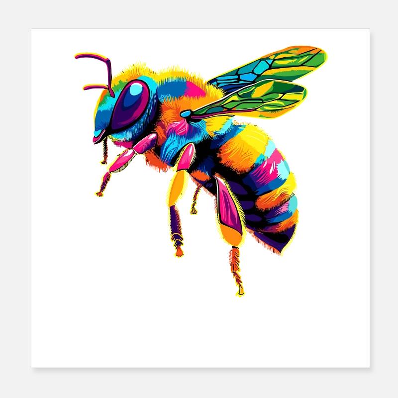 bees beekeeper honey beekeeper bees cute bee Poster 8" x 8" (20x20 cm)