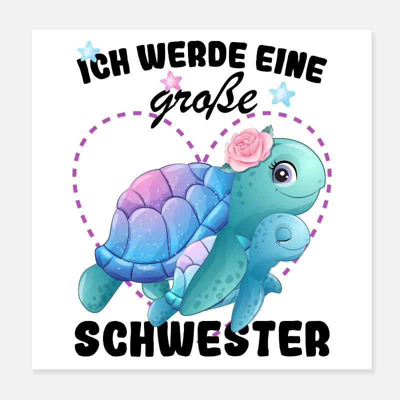 Nachwuchs Verkünden Ich Werde Große Schwester 2027 Poster 20x20 cm