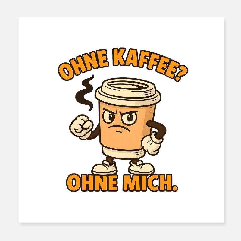 Sans café ? Sans moi. Poster 20 x 20 cm