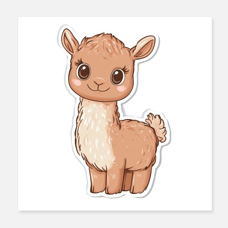 Llama Alpaca Llama Animal Gift Poster 8" x 8" (20x20 cm)
