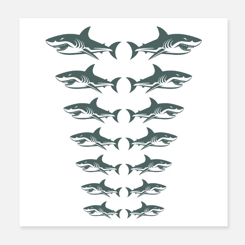 Sharks Poster 20 x 20 cm