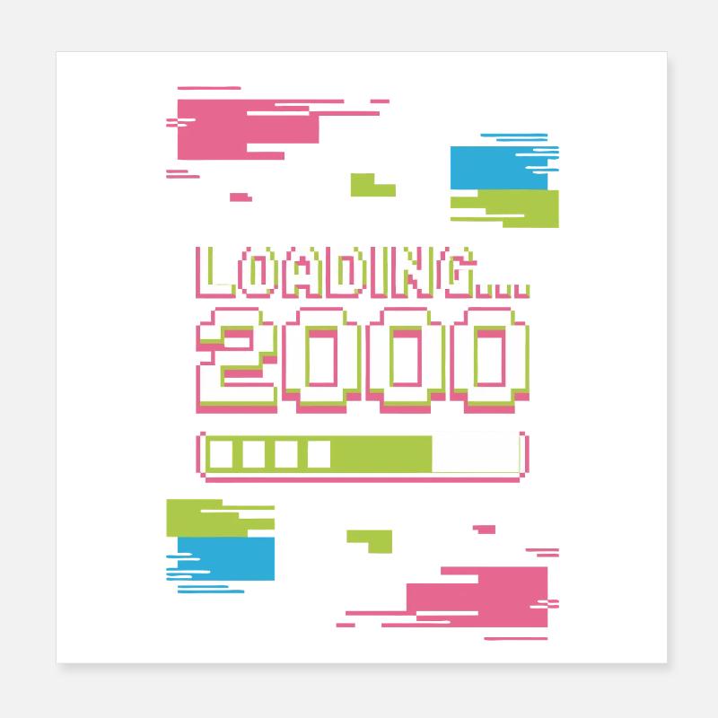 Retro Loading 2000 Pixel Poster 20x20 cm
