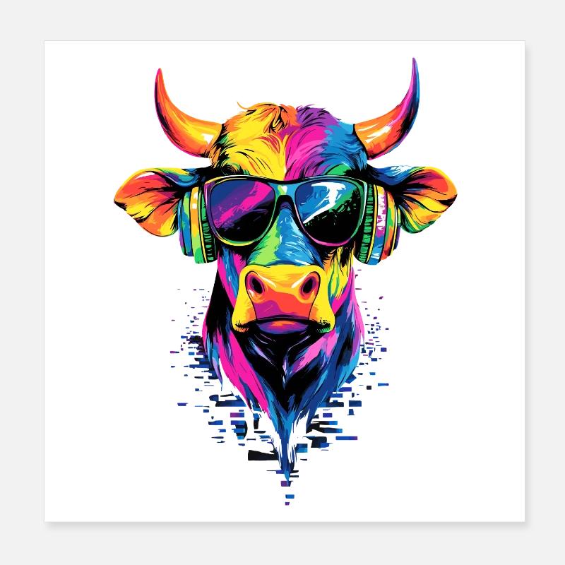 Taureau Bœuf Bovins Vache Taureau Taureau Poster 20 x 20 cm