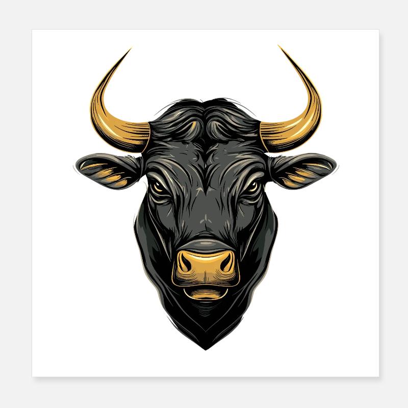 Taureau Bœuf Bovins Vache Taureau Taureau Poster 20 x 20 cm
