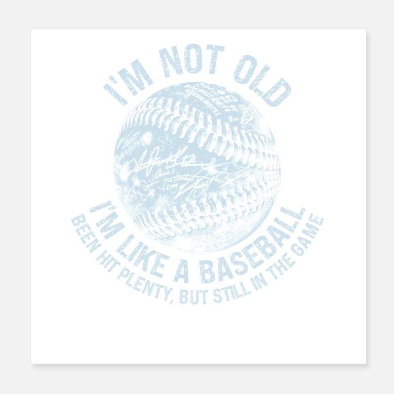 Conception de citation d’humour de baseball Poster 20 x 20 cm