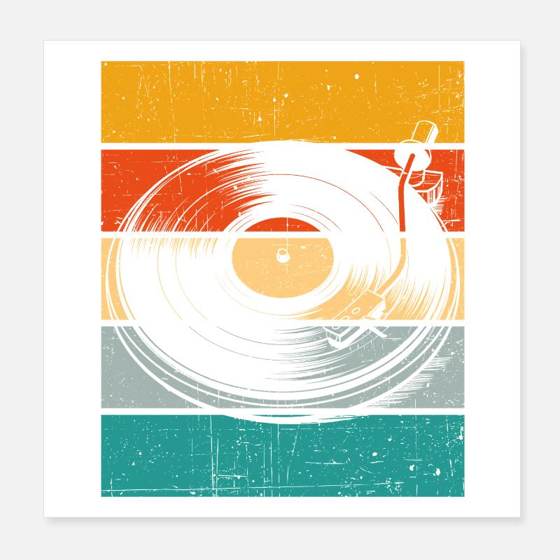 Retro Vinyl Plattenspieler Poster 20x20 cm
