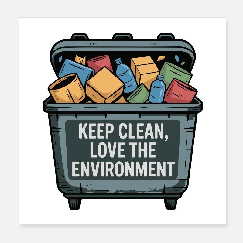 Conception de manchon de gestion des déchets respectueux de l'environnement Poster 20 x 20 cm