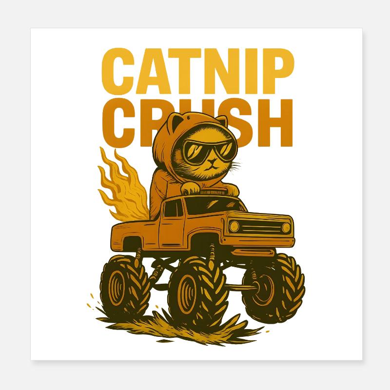 Monstertruck Katze Poster 20x20 cm