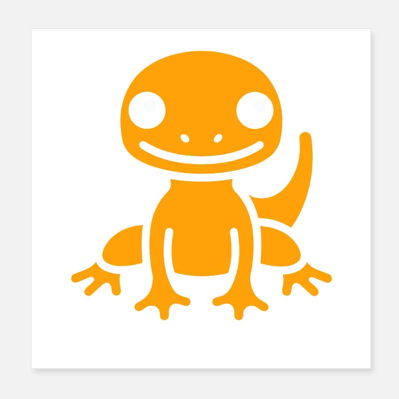 Iguane Illustration Colorée Salamandre Poster 20 x 20 cm