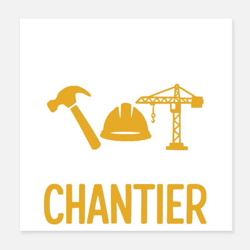 I can't, I have a construction site, design, humor, work Poster 8" x 8" (20x20 cm)