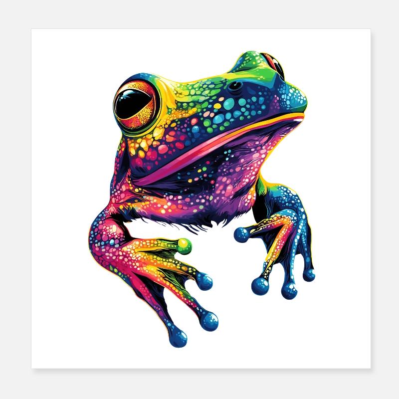 Frog Little Toad Tree Frog Frog Prince Frogs Poster 8" x 8" (20x20 cm)