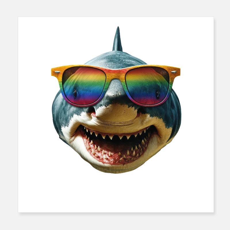 requin requin tigre requin plongeur requins mignons grand requin blanc Poster 20 x 20 cm