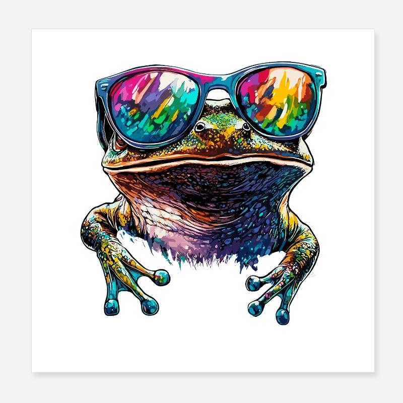 Frog Little Toad Tree Frog Frog Prince Frogs Poster 8" x 8" (20x20 cm)