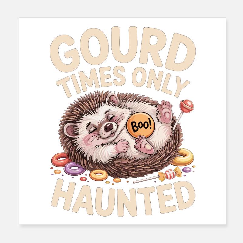 Hérisson mignon avec motif d'Halloween Poster 20 x 20 cm