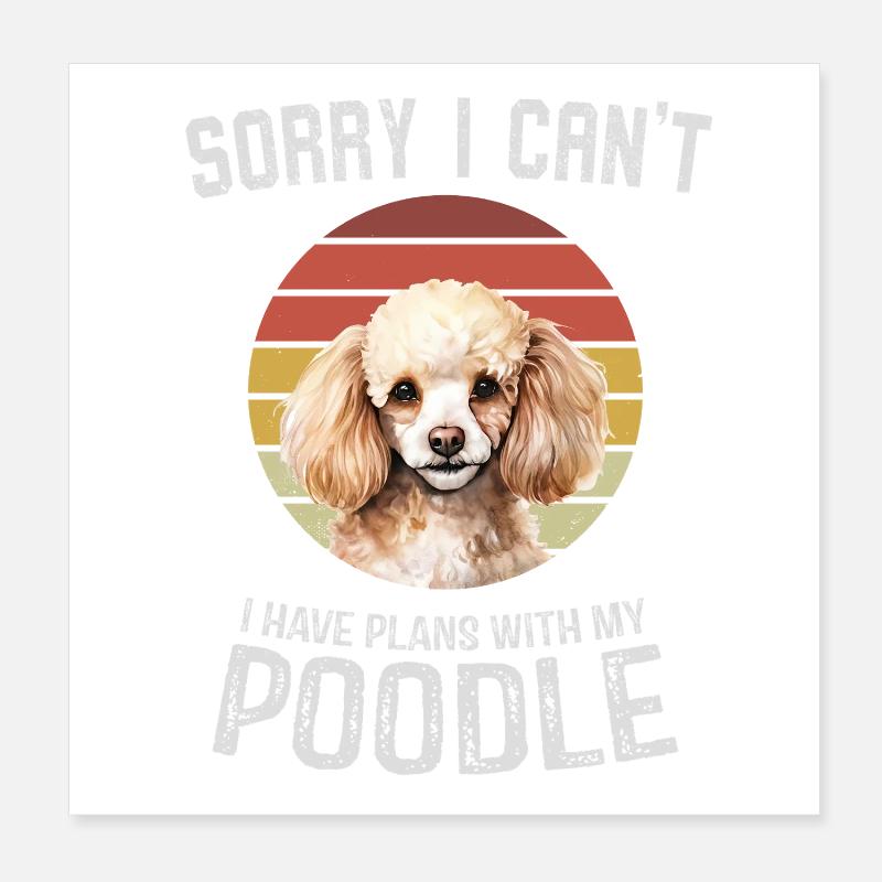 Désolé, je ne peux pas caniche Conception de Noël Poster 20 x 20 cm