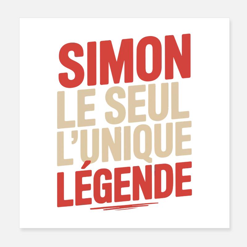 Simon The Only Unique Legend Man Gift Poster 8" x 8" (20x20 cm)