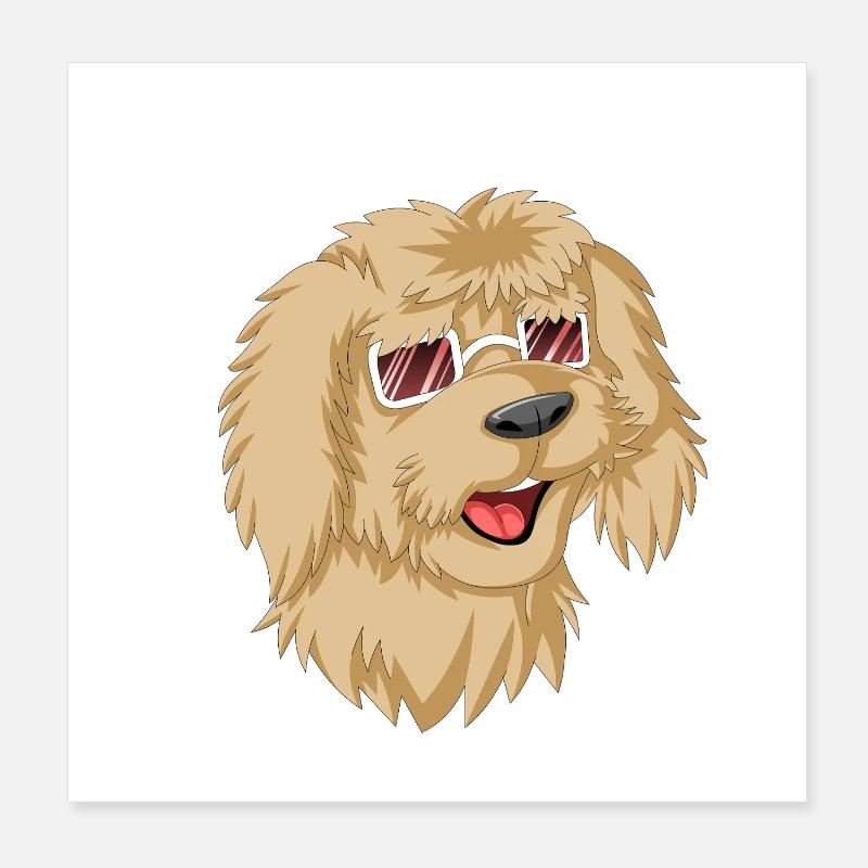 Loving Doodle with Sunglasses Poster 8" x 8" (20x20 cm)