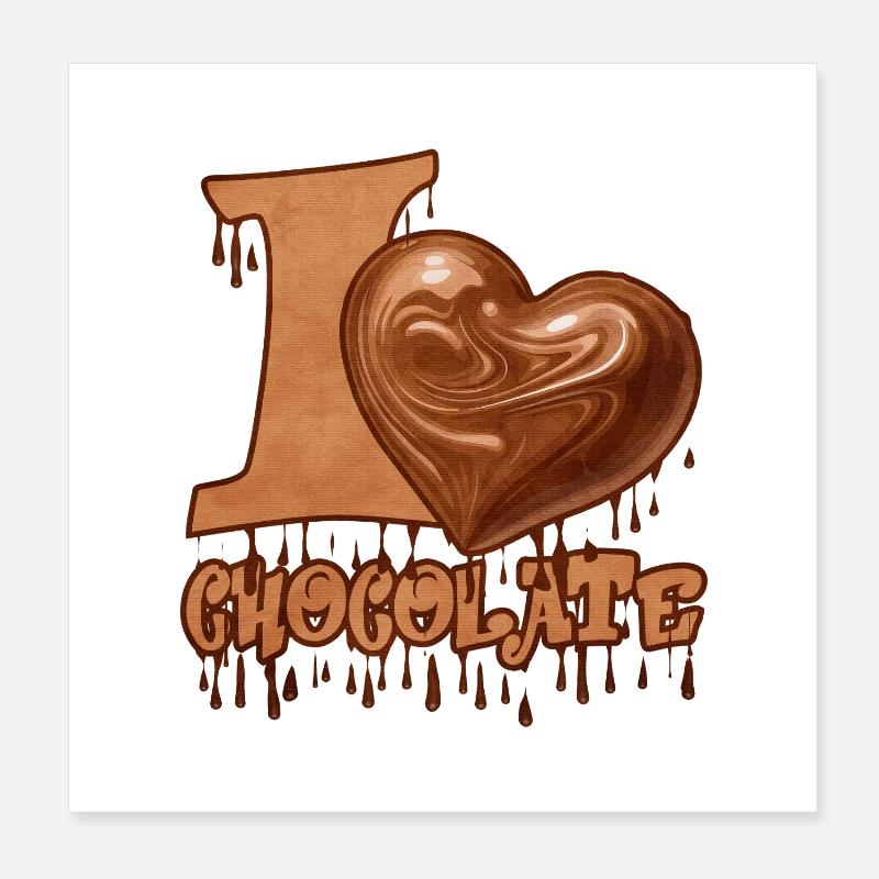 Chocolate heart with melanin effect Poster 8" x 8" (20x20 cm)