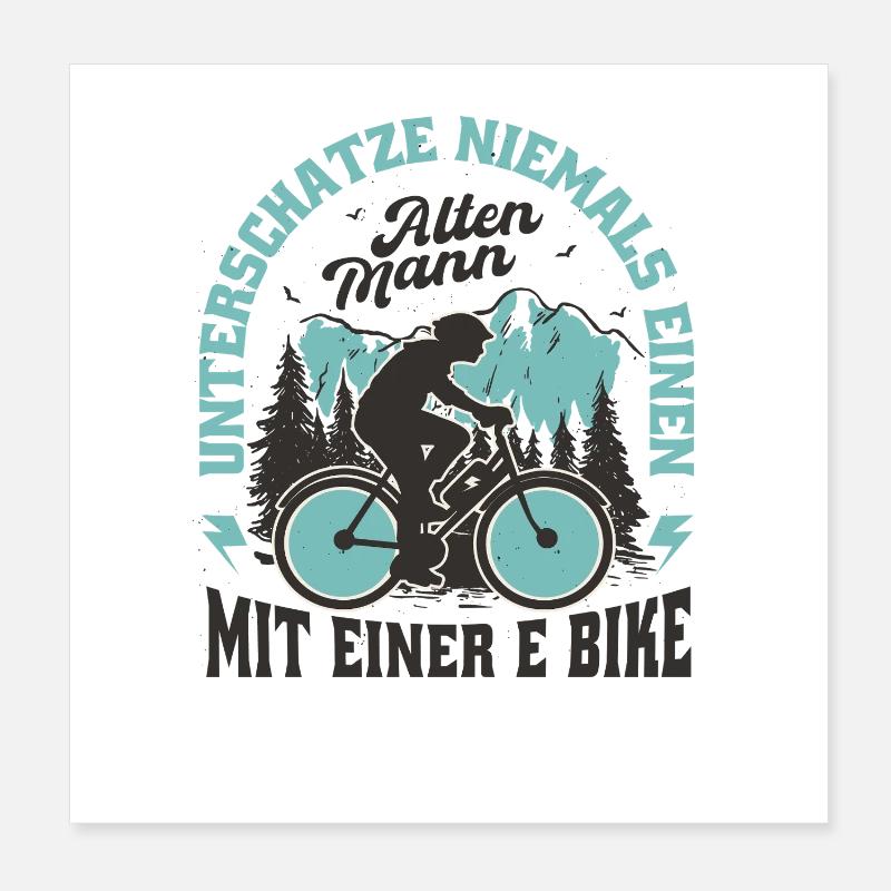 Abenteuer Biker mit Alpenmotiven Poster 20x20 cm