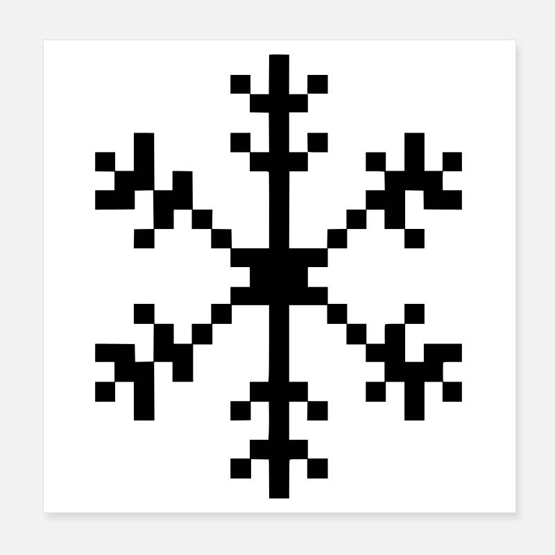 Schneeflocke Pixelgrafik Poster 20x20 cm