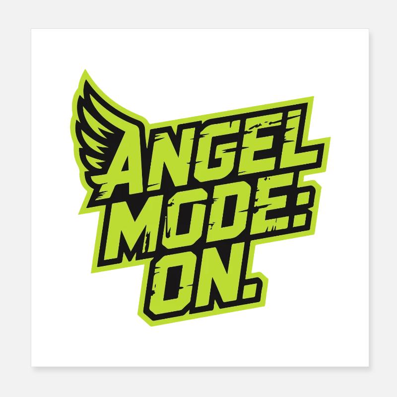 Modèles d’anges sur une typographie verte audacieuse Poster 20 x 20 cm