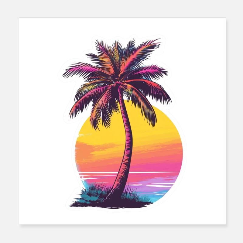 Palmier Poster 20 x 20 cm