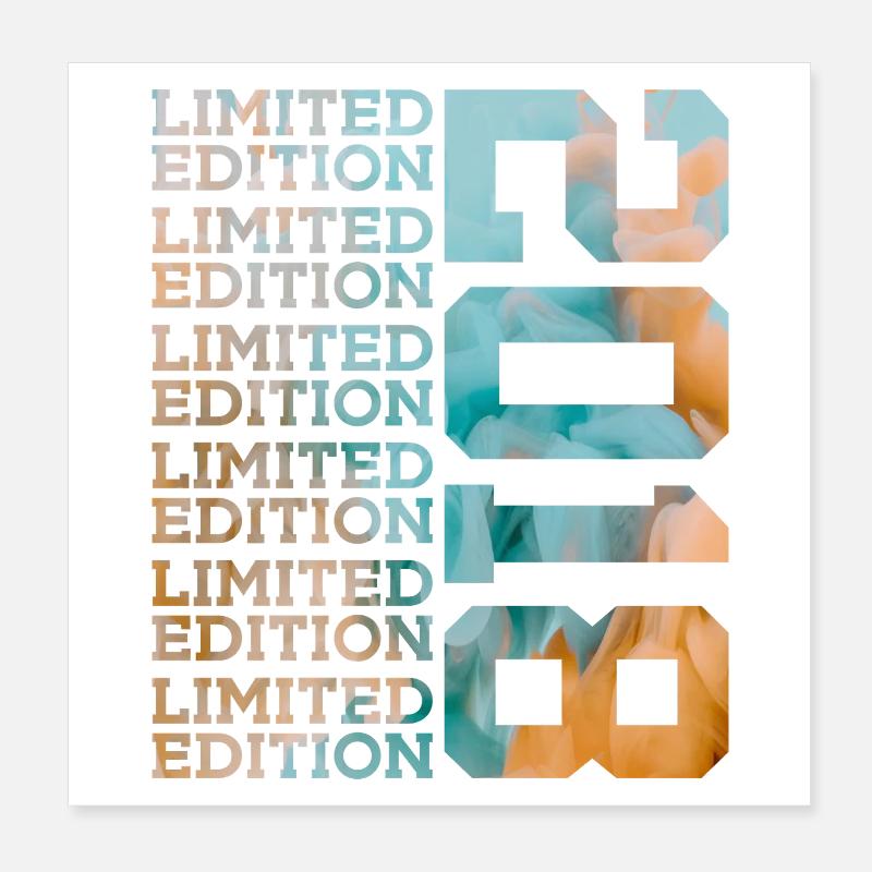 ÉDITION LIMITÉE 2018 8 ANS 8E ANNIVERSAIRE Poster 20 x 20 cm