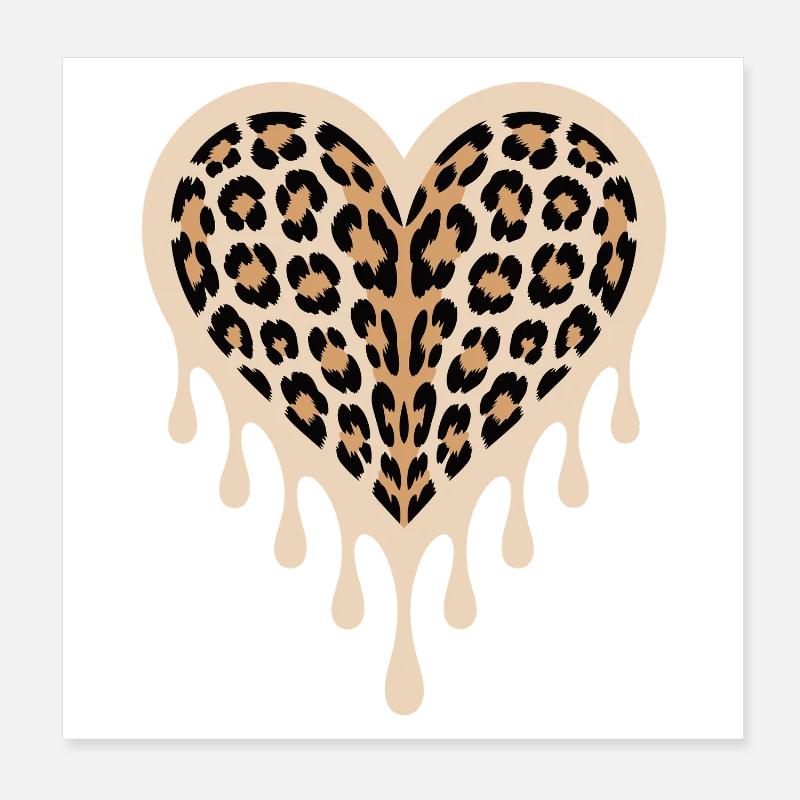 Cœur de léopard Poster 20 x 20 cm