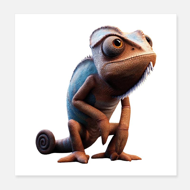 Chamäleon Echse Reptil Chameleon Leguan Eidechse Poster 20x20 cm